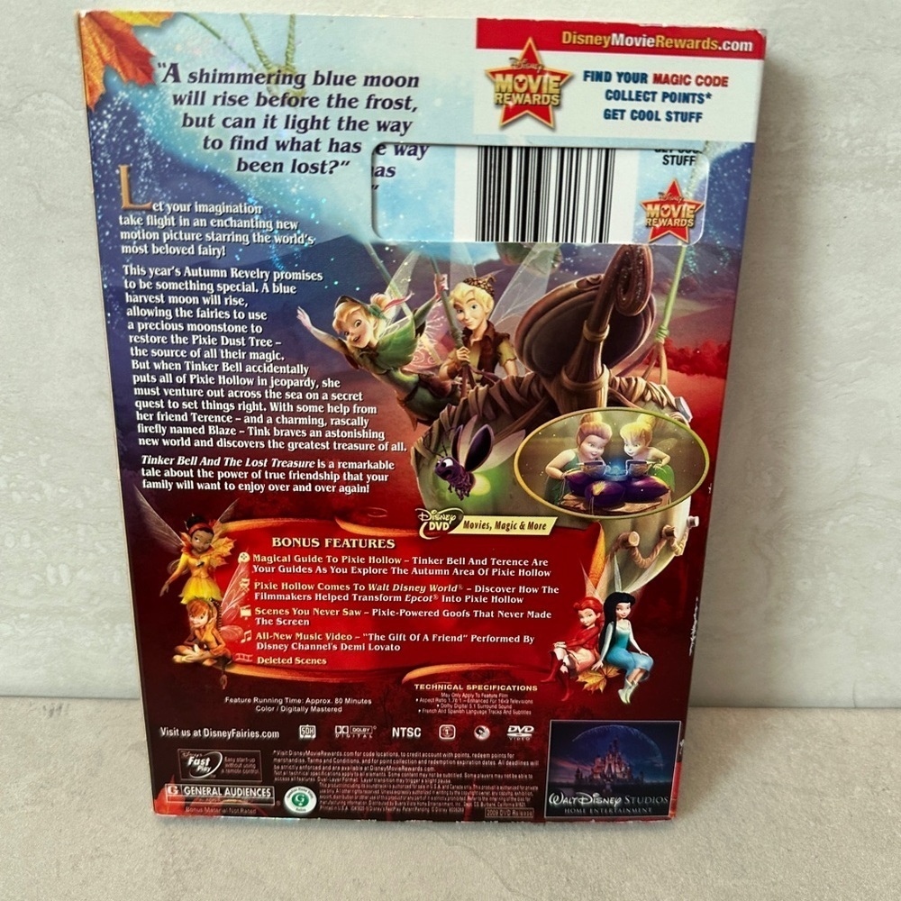 Tinker Bell and the Lost Treasure (DVD, 2009) Pre Owned with Slipcover - Picture 2 of 3
